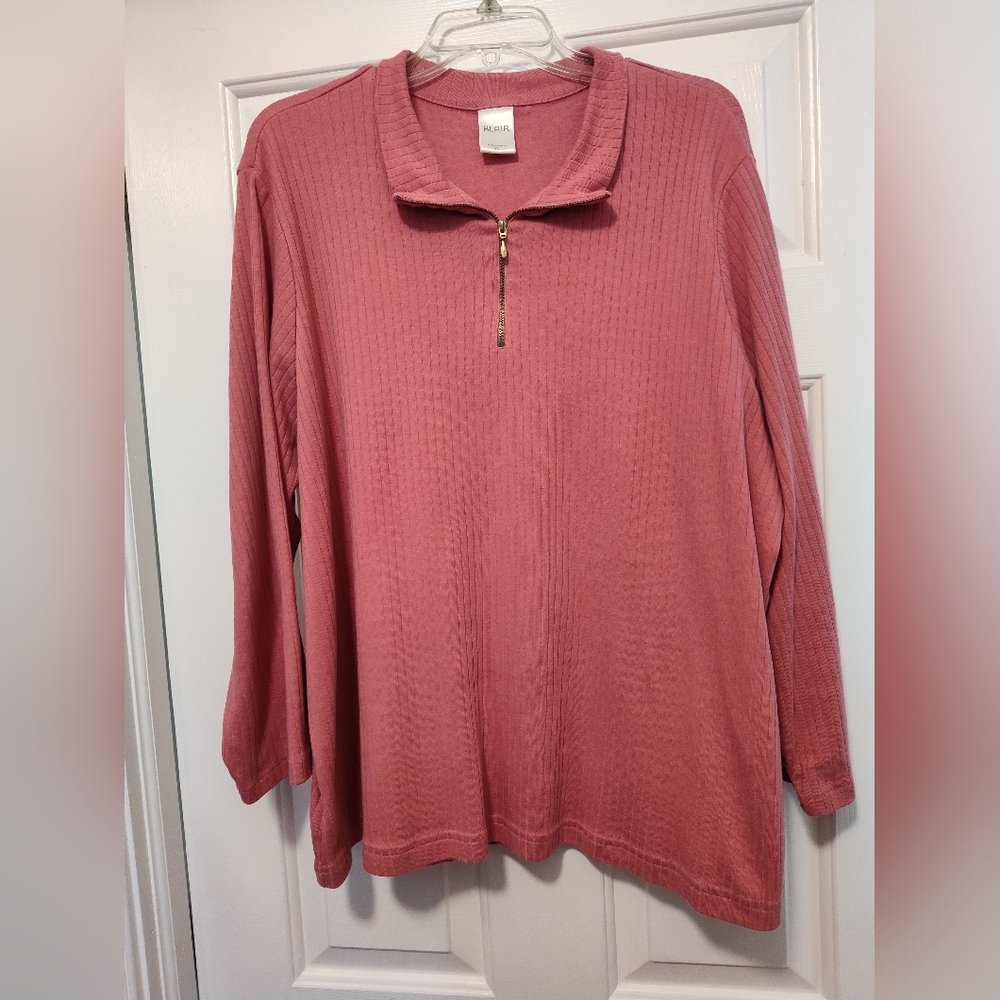 💙 Pink Long Sleeve Quarter-Zip Top